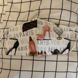 fashion type mask with heels and purses